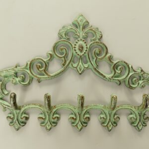 Vintage Kleiderhaken Metall Antiker Wandhaken mit floralem Design