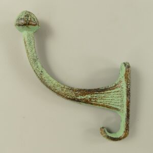 Vintage Wandhaken Antiker Kleiderhaken aus grünem Gußeisen