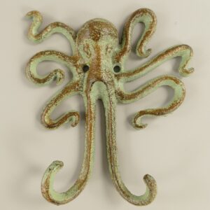 Antiker Oktopus Kleiderhaken aus Gußeisen  Wandhaken im VintageDesign
