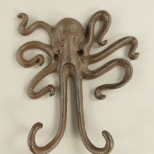 Rustikaler Oktopus Wandhaken aus Gusseisen  Stilvoller Kleiderhaken