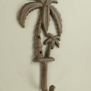 Rustikaler Wandhaken aus Metall mit Palmenmotiv  Dekorativ