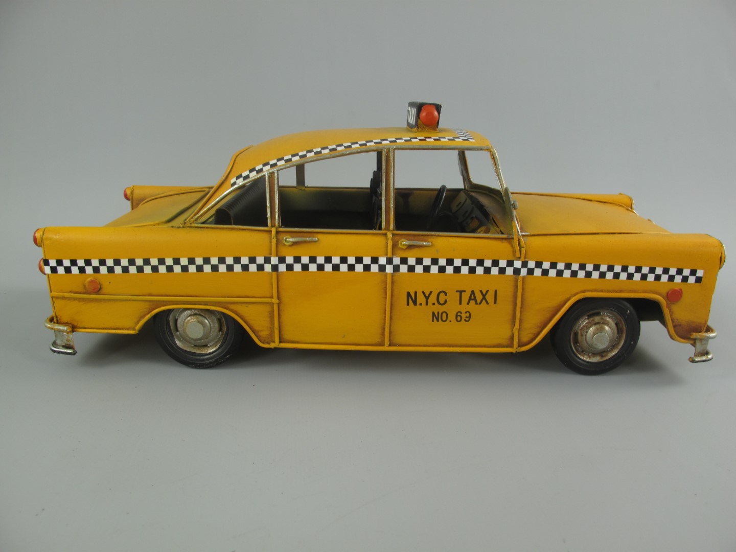 Antikes Blechauto Gelbes New Yorker Taxi Modell als Sammlerstück 5