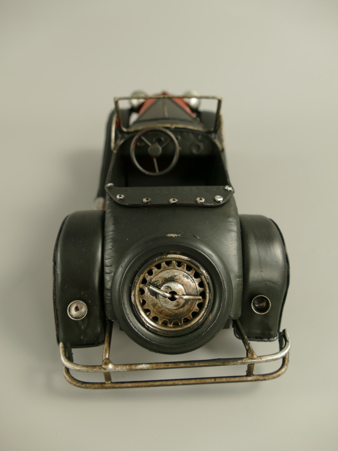Antikes Blechauto Modellauto Oldtimer schwarzrot 1920er Jahre 5