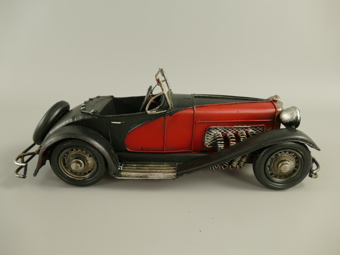 Antikes Blechauto Modellauto Oldtimer schwarzrot 1920er Jahre 6
