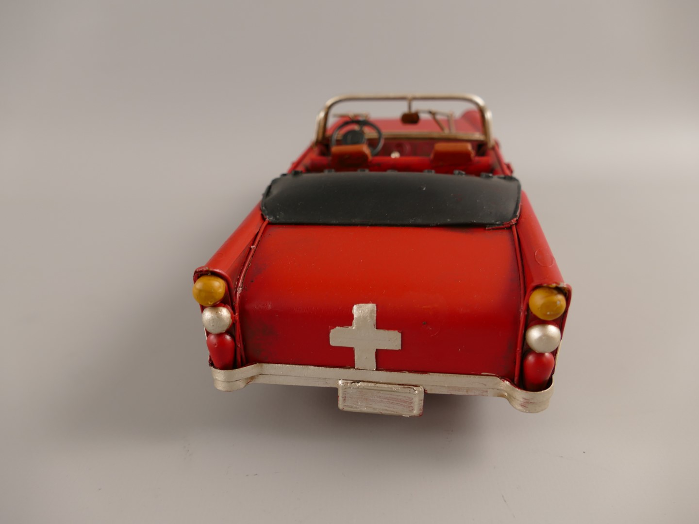 Antikes Blechauto Klassisches rotes Cabriolet Modellauto aus Eisen 6