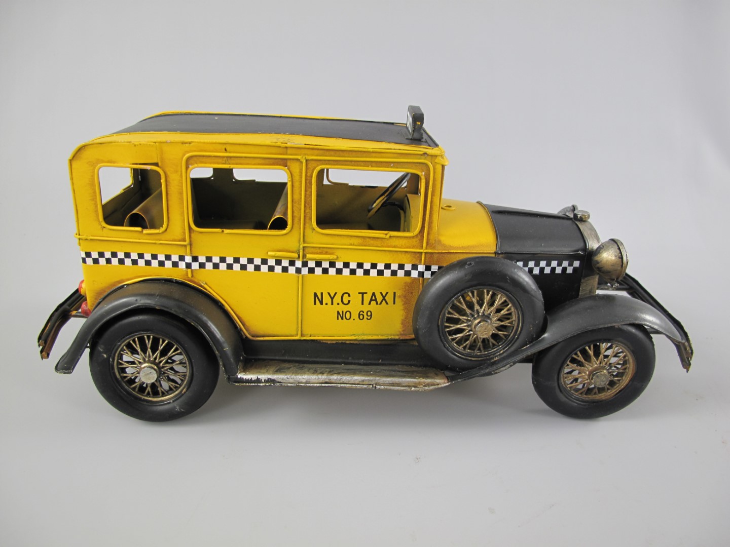 Antikes Blechauto Klassisches New Yorker Taxi Modell 4