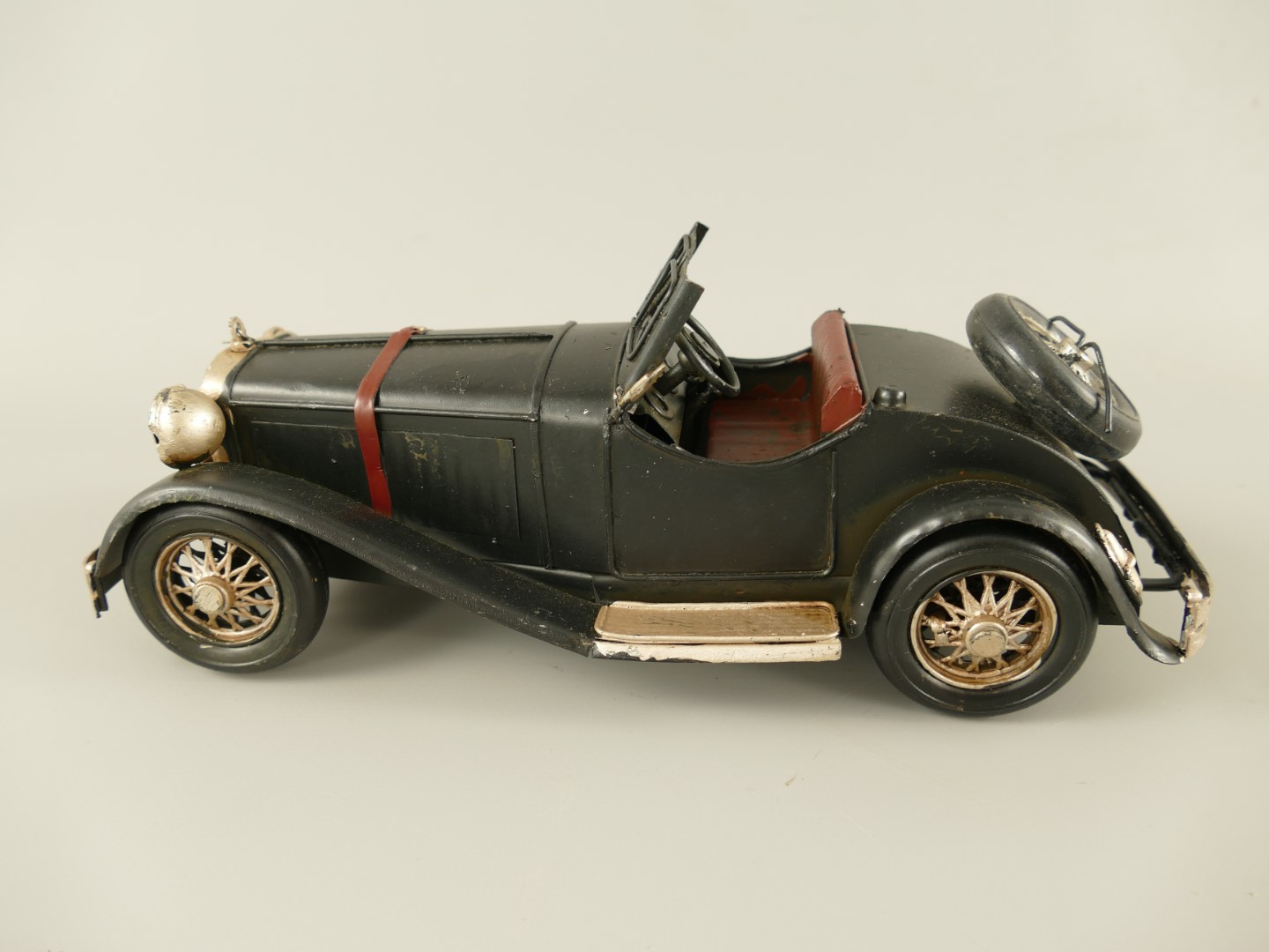 Antikes Blechauto Schwarz Klassisches Modellauto 1920er 1930er Sammlerobjekt 4