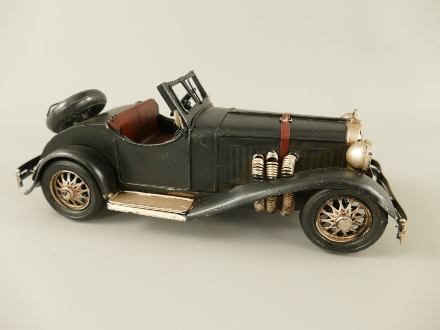 Antikes Blechauto Schwarz Klassisches Modellauto 1920er 1930er Sammlerobjekt 6