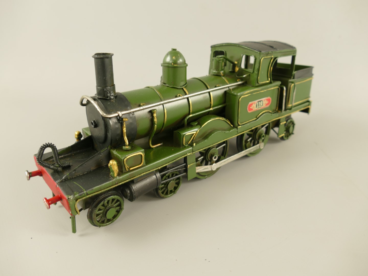 Antike Grüne ModellDampflokomotive Blechauto Lokomotive RetroSpielzeug 2