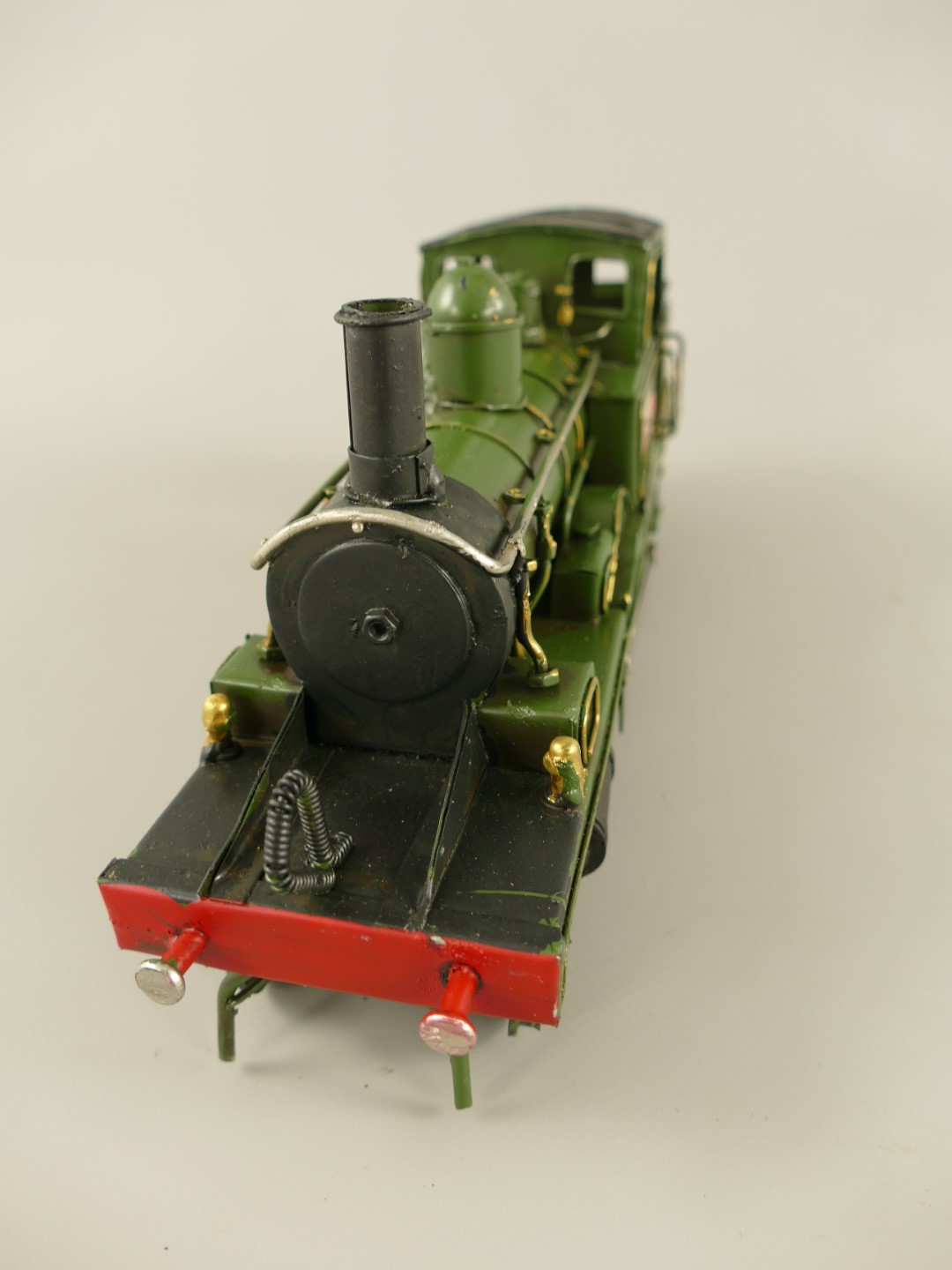 Antike Grüne ModellDampflokomotive Blechauto Lokomotive RetroSpielzeug 5