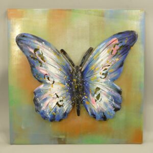 Farbiges 3D Metallbild Schmetterling  Einzigartige Metallkunst