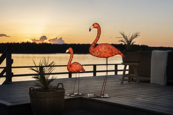 LED Gartendeko, Deko Flamingo Familie 3er Set,für den Garten 5