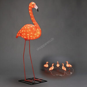 Ausgefallene Solarleuchten – Deko Flamingo Vater mit fünf Jungen