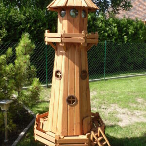 Deko – Leuchtturm Solar für den Garten aus Holz XXL 225 cm gross