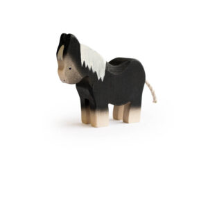 Deko Figur Pony stehend Schwarz Oreo