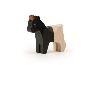 Deko Figur Walliserziege klein stehend in Schwarz/Weiss